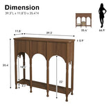 Topbele 40" Console Table with Storage Shelf, Retro Entryway Table, Wooden Sofa Table with Roman-Style Legs for Living Room, Hallway, Brown Topbele