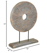 Eximious India Farmhouse Table Sculpture Home Decor Statue Mandala Carved for Modern Home 10" x 14", Living Room, Fireplace Mantel Shelf, Table and Entryway Decor Stand KHST06 Eximious India