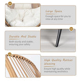 Shintenchi Wicker Egg Chair Outdoor Rattan Patio Chair with Cushion,Oversized Patio Lounge Chairs with Cushion Egg Basket Chair, Egg Seat for Indoor Living Room Bedroom Outside Patio Backyard Balcony Shintenchi