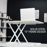 VIVO Ultra-Slim Single Top Height Adjustable Standing Desk Riser, Compact Sit Stand Desktop Converter for Monitor or Laptop, Light Wood, DESK-V001JF VIVO