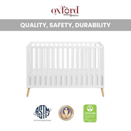 Oxford Baby Cozy Nest Convertible Island Crib, Snow White/Natural Oxford Baby