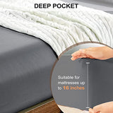 FreshCulture Twin Fitted Sheet - Hotel Quality - Ultra Soft & Breathable - Brushed Microfiber - Deep Pocket - Cooling Fitted Sheet for Twin Size Bed (Dark Grey) FreshCulture
