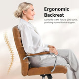 Yaheetech Mid-Back Office Chair with Arms Swivel PU Leather Height Adjustable Office Executive Chair, Retro Brown Yaheetech