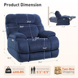 EONIX Dual Motor Zero Gravity Power Recliner Chair, 400lbs Lay Flat Recliner Sofa Chair, Independent Adjustable Footrest and Backrest, Cozy Padding and Cushion, SXXY007032, Navy Blue