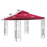BenefitUSA Canopy ONLY 10'X10' Replacement Gazebo Canopy top Patio Pavilion Cover Sunshade plyester Double Tiers-Burgundy BenefitUSA