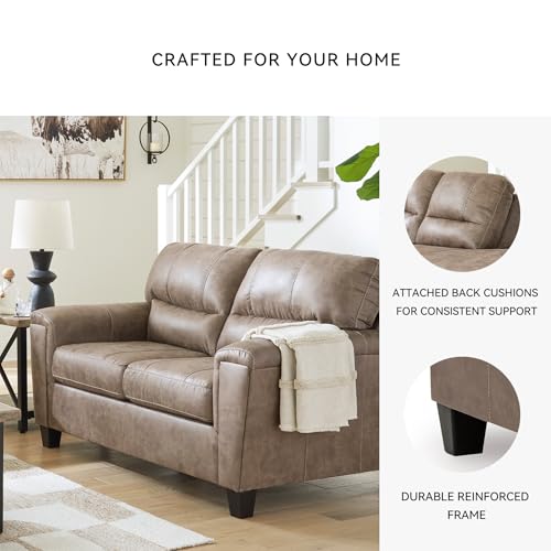 Signature Design by Ashley Navi Modern Loveseat with Removable Cushions, Dark Brown Signature Design by Ashley