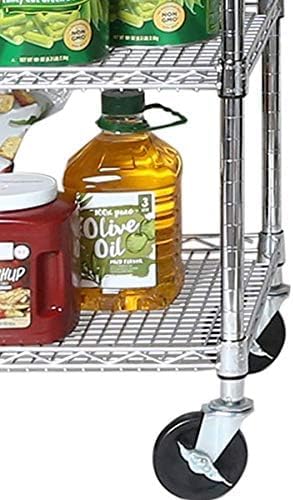 Seville Classics UltraDurable NSF Commercial Heavy Duty Metal Rolling Utility Cart, w/ Steel Shelves, Handle Bar for Restaurant, Garage, Warehouse, Kitchen, Office, Top Shelf (36"W x 18"D) Seville Classics