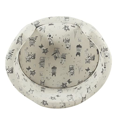HomePop Home Decor | Upholstered Curved Pet Bed | Luxury Cat & Dog Beds & Furniture | Round Pet Bed Created with Stain Resistant Fabric, Cream and Gray, Medum HomePop