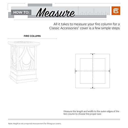 Classic Accessories Veranda Water-Resistant 21 Inch Outdoor Fire Column Cover