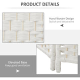 HOMCOM Room Divider, 3 Panel Folding Privacy Screen, 6FT Tall Portable Wicker Weave Partition Wall Divider for Bedroom, Home Office, White HOMCOM