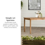 Walker Edison Dominica Contemporary Slatted Outdoor Dining Table, 34 Inch, Brown Walker Edison