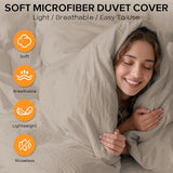 Cozyide Linen Twin Duvet Cover, 2 Pieces Bedding Duvet Covers, Soft Breathable Seersucker Duvet Cover Set with Zipper Closure and Corner Ties (1 Duvet Cover 68"x90" + 1 Pillow Sham 20"x26") Cozyide