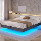 BTHFST Floating Bed Frame Full Size with LED Lights, Modern Metal Full Platform Bed, Solid and Stable, Noise Free, No Box Spring Needed, Easy Assembly BTHFST