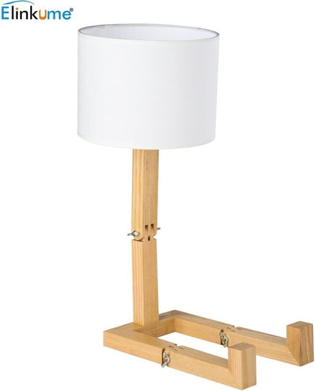 ELINKUME Cute Desk Lamp,Unique Table Lamps,Wood Bedside Table Lamp Fun Funky Person Lamp Wooden Robot Cute Lamps for Bedrooms ELINKUME