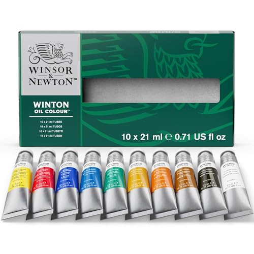 Winsor & Newton Winton Oil Color Paint, Basic Set, 10 x 21ml Tubes - WoodArtSupply