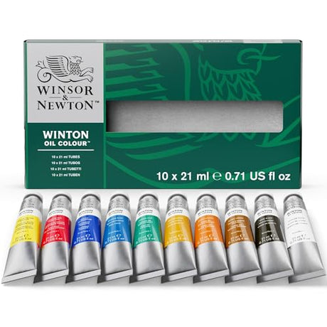 Winsor & Newton Winton Oil Color Paint, Basic Set, 10 x 21ml Tubes Winsor & Newton