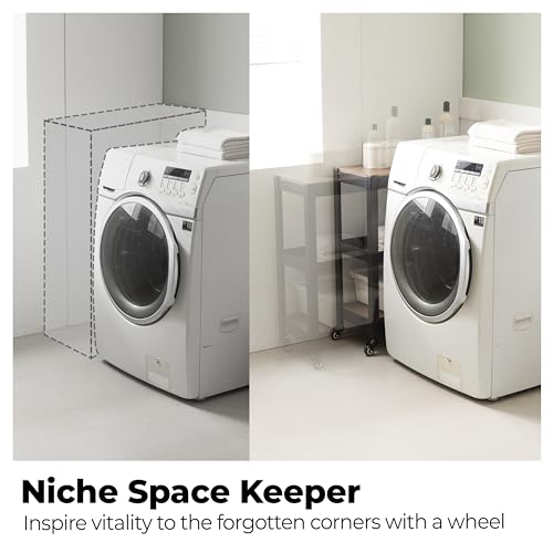 HOMEDANT House 5-Tier Metal Boltless Rolling Cart Shelf Rack Casters Heavy Duty Laminated Wheel Shelving Unit Adjustable Storage Shelves Organizer Kitchen Garage 36.2" W x 16.5" D x 69.5" H 1Pack HOMEDANT