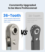 AXTH 17in1 Right Angle Ratcheting Screwdriver Set, [Bearing Steel] 36-Tooth Mini Ratchet Wrench, Men Gifts, Low Profile Ratchet Screwdriver, Magnetic Offset Screwdriver Repair Tool AXTH