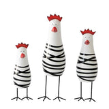 WQKING 3PCS Wood Chicken Rooster Decor Figurines Set Farmhouse Rustic Home Office Decor WQKING