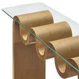 Modway Ondine Glass Console Table in Natural Modway
