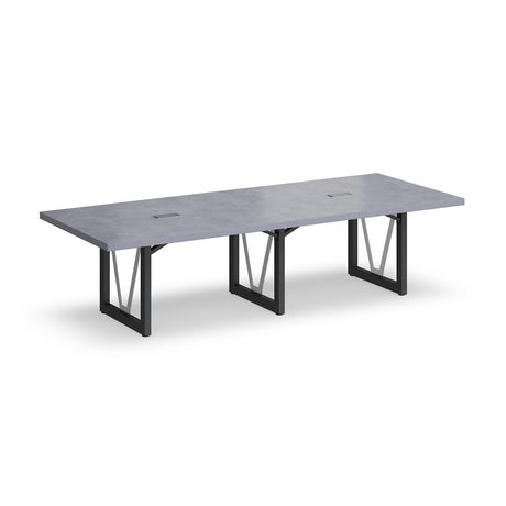 NBF District 10' Conference Tables - Laminate Conference Room Tables - Durable Office Meeting Table - Training Tables for Brainstorming Collaboration Sessions (47.2"D x 120"W x 1.96"H, Black, Gray) nbf signature series