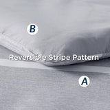 Bedsure King Comforter Set 7 Pieces, Grey Striped Bedding Set for All Seasons, Reversible, Cationic Dyeing Bed in a Bag with Comforter, Sheets, Pillowcases & Shams Bedsure