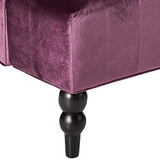 Christopher Knight Home GDFStudio Leona Modern Glam Tufted Velvet Wingback Loveseat, Raisin and Dark Brown GDFStudio