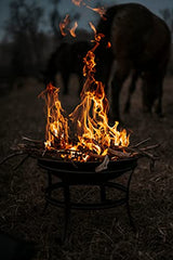 Gas One 22 in Outdoor– Wood Burning Fire Pit with Mesh Lid and Fire Picker – Durable Alloy Steel Fire Pits for Outside – Small Fire Pit for Backyard, Porch, Deck, Camping, BBQ Gas One