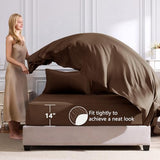 CozyLux Full Size Comforter Sets Brown - 7 Pieces Bed in a Bag Full, Luxury Soft Bed Set for All Seasons, Bedding Set with Down Alternative Comforter, Sheets, Pillowcases & Shams