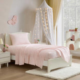Laura Ashley Kids - Queen Sheet Set, Soft & Wrinkle-Resistant Toddler Bedding Set, Deep Pockets, Girl Bed Sheets with Matching Fitted Sheet & Pillowcases (Tiny Bows Pink) Laura Ashley
