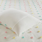 Intelligent Design Callie Girls Twin/Twin XL Comforter Set, Ivory 4-Piece Kids Bedding, 100% Cotton Tufted Pom Pom Tufted Jacquard, All Season Down Alternative, Cozy Shabby Chic Bedroom Décor Intelligent Design