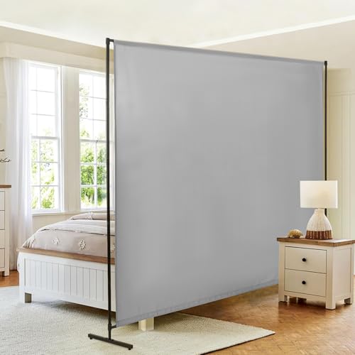 Room Divider Single Panel, 71''W x 71''H Height Adjustable Large Room Divider Panel for Office, Fabric Portable Privacy Screen Wall Divider for Room Separation, Freestanding Partition Separators JAUZVIL