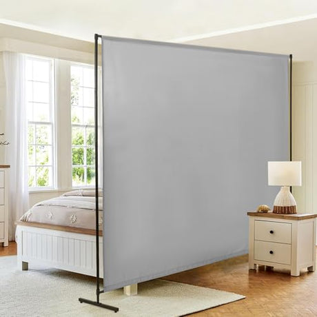 Room Divider Single Panel, 71''W x 71''H Height Adjustable Large Room Divider Panel for Office, Fabric Portable Privacy Screen Wall Divider for Room Separation, Freestanding Partition Separators JAUZVIL
