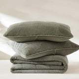 Lush Decor Logan Stone Washed Cotton Quilt 3 Piece Set King/California King Sage - Rustic Bedding Set - Soft Green Quilt - Lightweight - Minimalist & Boho Bedroom Decor Lush Decor