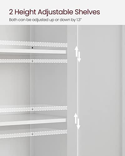 VASAGLE White Bathroom Floor Storage Cabinet with 2 Adjustable Shelves VASAGLE