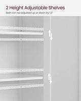 VASAGLE White Bathroom Floor Storage Cabinet with 2 Adjustable Shelves VASAGLE