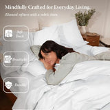 Threadmill White Duvet Cover Queen Size Bedding Set, Breathable Comforter Cover, Soft 3-Pc Cotton Queen Duvet Cover Set with 2 Pillow Shams, Strong Button Closure & Corner Ties, Fits Full Duvet Threadmill