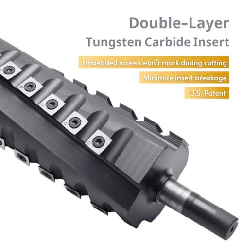 ELEPHAS - 8" Woodworking Tool Spiral Cutter head and Helical cutterhead for jointer, 4 rows 28 inserts ELEPHAS