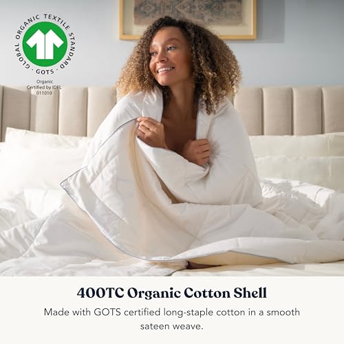 Delara Organic Merino Wool Duvet Insert - GOTS, Oeko-TEX & Woolmark Certified, 400TC Organic Cotton Shell, 200 GSM All-Season Warmth, Baffle Box Construction, Machine Washable - King Delara