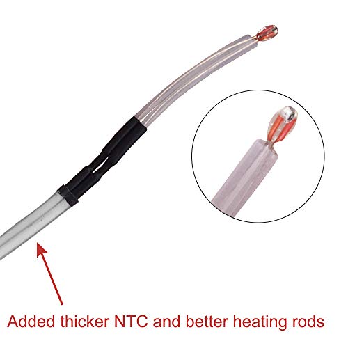 AFUNTA 12 PCS 12V 40W 620 Ceramic Cartridge Heater and NTC Thermistor 100K 3950 Fit 3D Printer & Heat High Temperature Resistant Adhesive Polyimide Tape for Electric Task - Red & White - WoodArtSupply