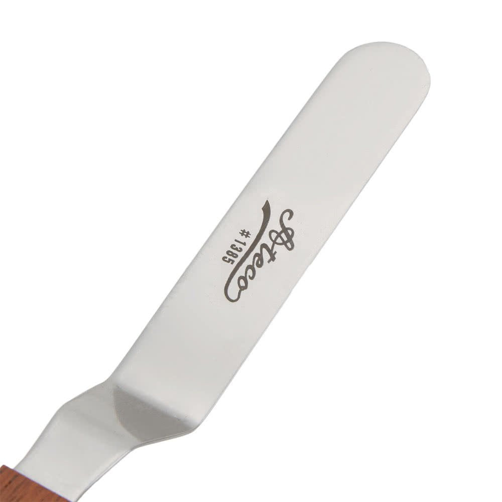 Ateco 1385 Offset Spatula with 4.5-Inch Stainless Steel Blade, Wood Handle, 4.5 Inch, natural Ateco