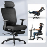 FLEXISPOT OC3 Cloud Ergonomic Office Chair with Footrest, Mesh Back Computer Chair, Home Office Desk Chairs, with Adjustable Lumbar Support/3D Headrest/Reliable Base, Elastic Foam Seat, Black, Cloud-F FLEXISPOT