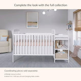 Dream On Me Anna 3-in-1 Convertible Full-Size Baby Crib & Changer with Storage in White, GreenGuard Gold & JPMA, Pinewood, Converts to Day & Toddler Bed, 3 Mattress Heights, 1″ Changing Pad
