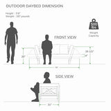 Cambridge Casual West Lake Mahogany Outdoor Convertible Sofa Daybed, Weathered Gray/Oyster Cushion Cambridge Casual