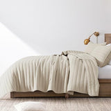 ROARINGWILD Neutral Beige Queen Size Quilt Bedding Sets with 2 Pillow Shams, Full Lightweight Soft Bedspread Coverlet, Quilted Blanket Thin Comforter Bed Cover for All Season, 3 Pieces, 90x90 inches ROARINGWILD