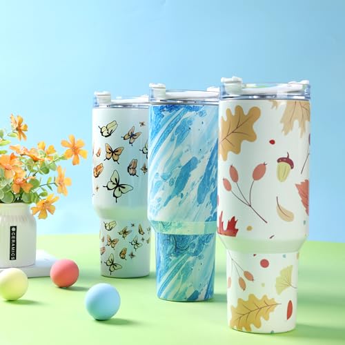 HTVRONT Auto Tumbler Heat Press - A200H Full Cup Transfer Heat Press Machine for 40 OZ Tumbler with Handle, Heat Even Cups Sublimation Machine with Adjustable Pressure & 4 Memory Modes, Blue HTVRONT