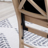 Linon Triena 19" Transitional Wood X-Back Folding Chairs with Padded Seat, Fully Assembled in Graywash (Set of 2) Linon