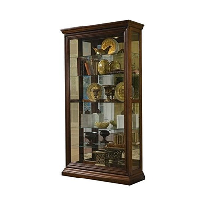 Pulaski Two Way Sliding Door Curio, 43 by 16 by 80-Inch, Brown - WoodArtSupply