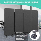 Soundproof Room Divider W/Wheels, 66in Office Dividers for Sound Proofing & Reducing, Sound Proof Dividers for Office Partitions Portable Temporary Wall Acoustic Wall Divider (Cool Grey, 4 Panel) YASRKML