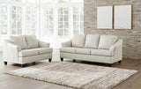 Signature Design by Ashley Genoa Modern Leather Match Loveseat, White Signature Design by Ashley